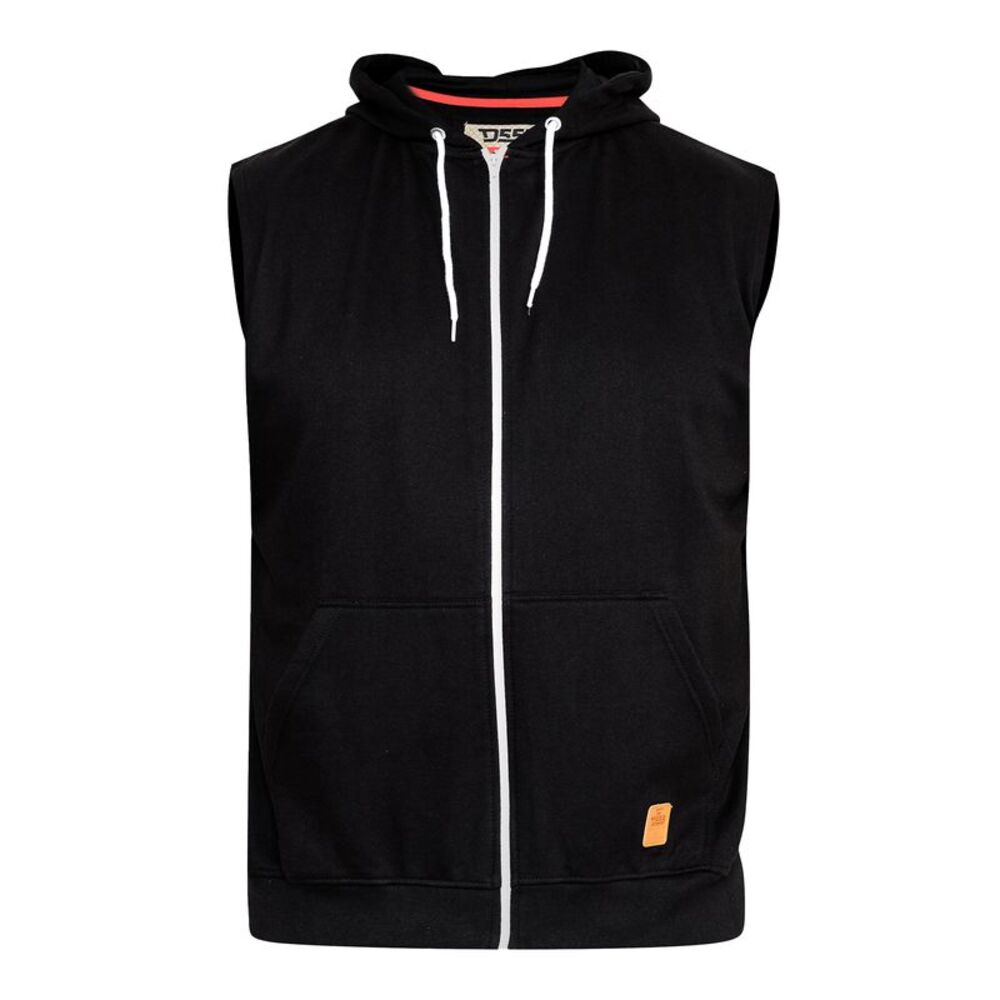 Duke Mens D555 Blake Kingsize Sleeveless Full Zip Hoodie / Black